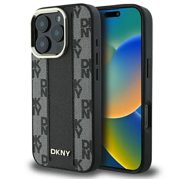 DKNY Checkered Pattern Magsafe iPhone 16 Pro Max Case - Black - Cell phone cases and covers<<<HurtelXML