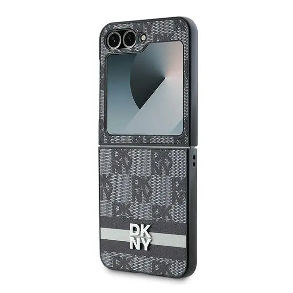 DKNY Checkered Pattern Printed Stripes case for Samsung Galaxy Z Flip 6 - black - Cell phone cases