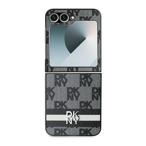 DKNY Checkered Pattern Printed Stripes case for Samsung Galaxy Z Flip 6 - black - Cell phone cases
