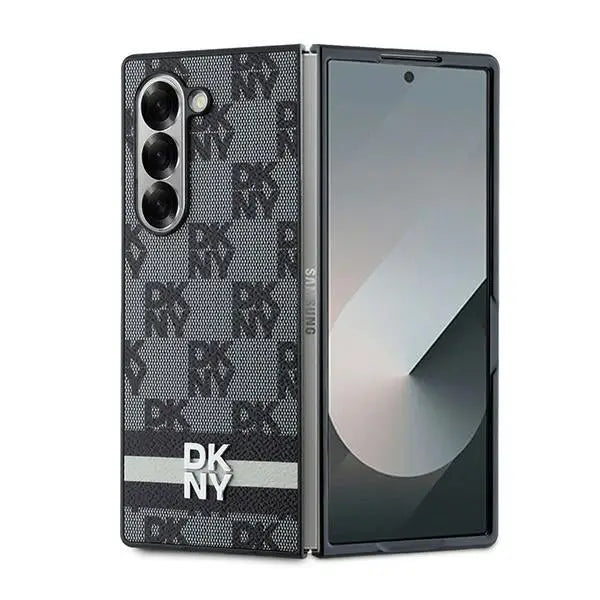 DKNY Checkered Pattern Printed Stripes case for Samsung Galaxy Z Fold 6 - black - Cell phone cases