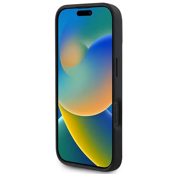 DKNY Checkered Pattern & Printed Stripes iPhone 16 Case - Black - Cell phone cases and covers<<<HurtelXML