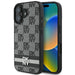 DKNY Checkered Pattern & Printed Stripes iPhone 16 Case - Black - Cell phone cases and covers<<<HurtelXML