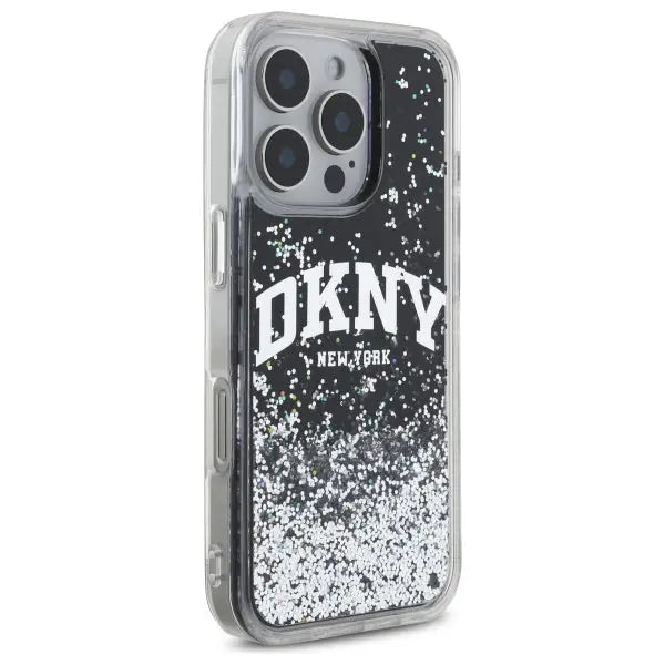 DKNY DKHCP16XLBNAEK iPhone 16 Pro Max 6.9’’ black/black hardcase Liquid Glitter Arch Logo - Cell phone cases