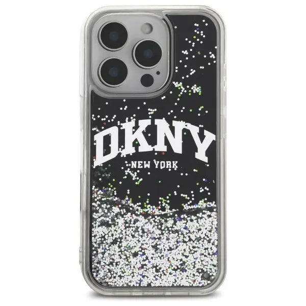 DKNY DKHCP16XLBNAEK iPhone 16 Pro Max 6.9’’ black/black hardcase Liquid Glitter Arch Logo - Cell phone cases