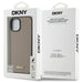 DKNY Grained Metal Logo MagSafe iPhone 15 Case - Beige - Cell phone cases and covers<<<HurtelXML