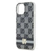 DKNY IML Checkered Mono Pattern & Printed Stripes MagSafe Case for iPhone 15 Plus / 14 Plus - Black - Cell phone cases