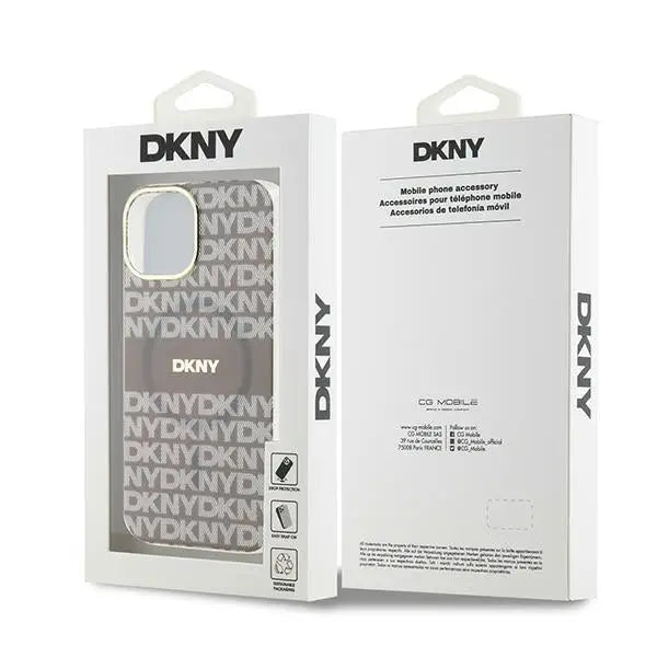 DKNY IML Mono & Stripe MagSafe case for iPhone 15 / 14 / 13 - beige - Cell phone cases and covers<<<HurtelXML