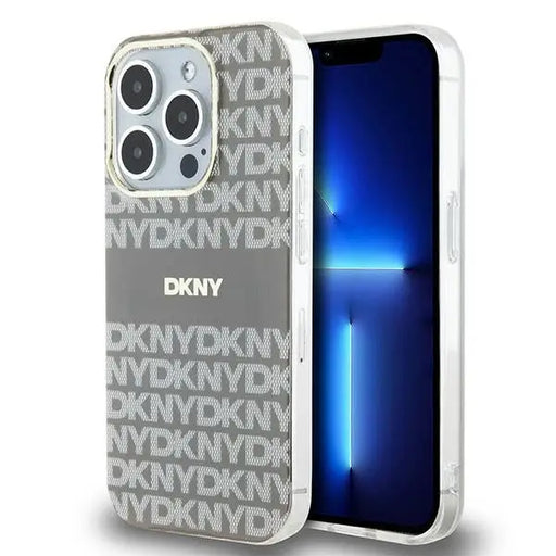 DKNY IML Mono & Stripe MagSafe case for iPhone 15 Pro - beige - Cell phone cases and covers<<<HurtelXML