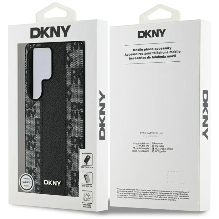 DKNY Leather Checkered Pattern MagSafe Case for Samsung Galaxy S25 Ultra Black - Cell phone cases and covers<<<HurtelXML