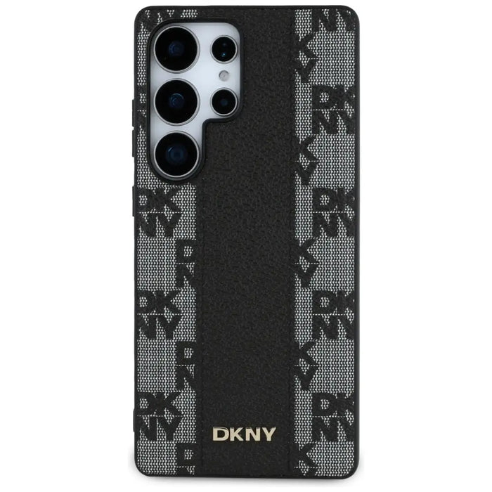 DKNY Leather Checkered Pattern MagSafe Case for Samsung Galaxy S25 Ultra Black - Cell phone cases and covers<<<HurtelXML