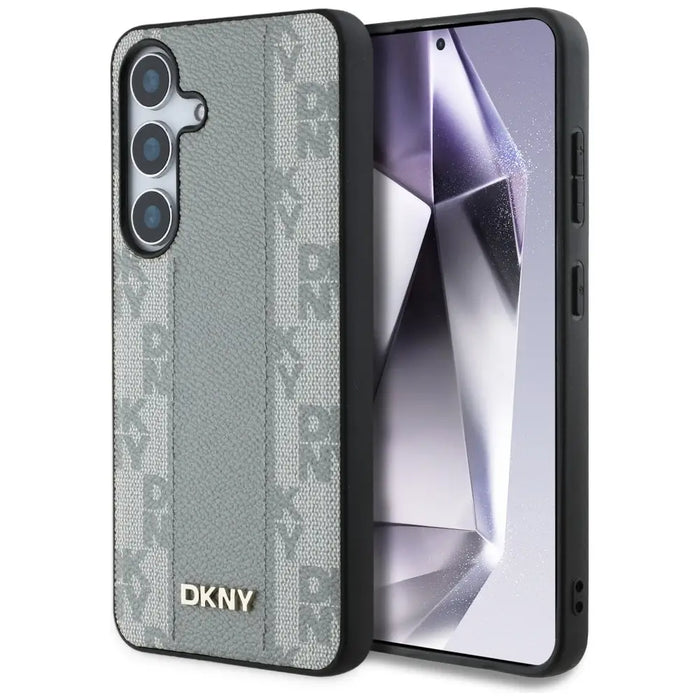 DKNY Leather Checkered Pattern MagSafe case for Samsung Galaxy S25 taupe - Cell phone cases and covers<<<HurtelXML