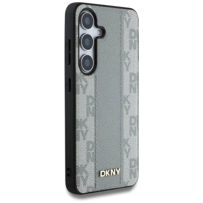 DKNY Leather Checkered Pattern MagSafe case for Samsung Galaxy S25 taupe - Cell phone cases and covers<<<HurtelXML