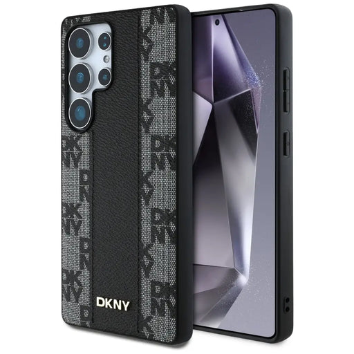 DKNY Leather Checkered Pattern MagSafe Case for Samsung Galaxy S25 Ultra Black - Cell phone cases and covers<<<HurtelXML