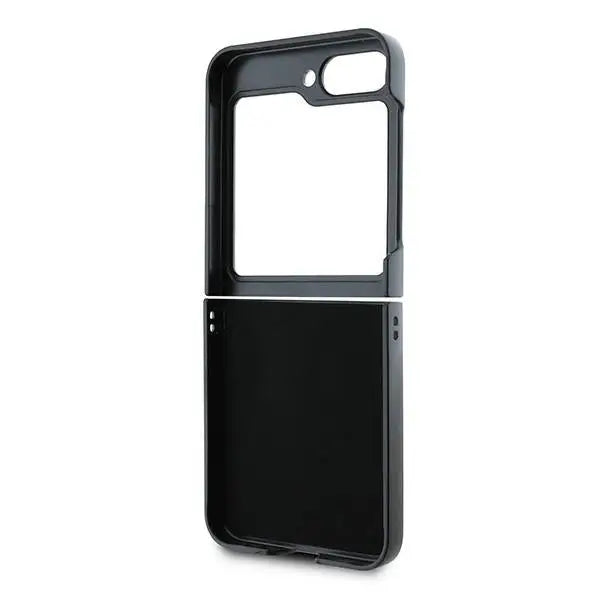 DKNY Leather Metal Stack Logo Case for Samsung Galaxy Z Flip 6 - Black - Cell phone cases and covers<<<HurtelXML