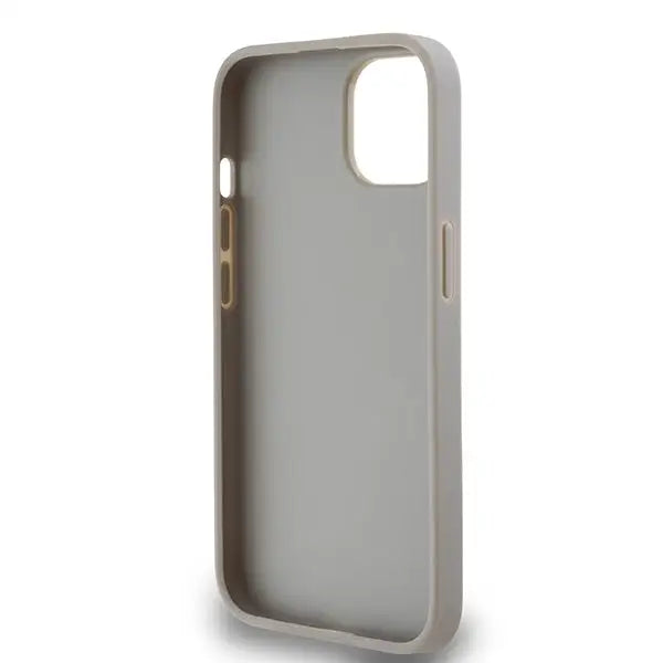 DKNY Leather Mono Stripe & Metal Logo case for iPhone 15 / 14 / 13 - beige - Cell phone cases and covers<<<HurtelXML