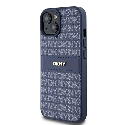 DKNY Leather Mono Stripe & Metal Logo case for iPhone 15 / 14 / 13 - blue - Cell phone cases and covers<<<HurtelXML