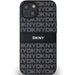 DKNY Leather Mono Stripe & Metal Logo Case for iPhone 15 Plus / 14 Plus - Black - Cell phone cases