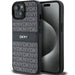 DKNY Leather Mono Stripe & Metal Logo Case for iPhone 15 Plus / 14 Plus - Black - Cell phone cases
