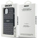 DKNY Leather Mono Stripe & Metal Logo Case for iPhone 15 Plus / 14 Plus - Black - Cell phone cases