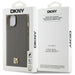 DKNY Leather Pattern Metal Logo MagSafe Case for iPhone 15 Plus / 14 Plus - Brown - Cell phone cases