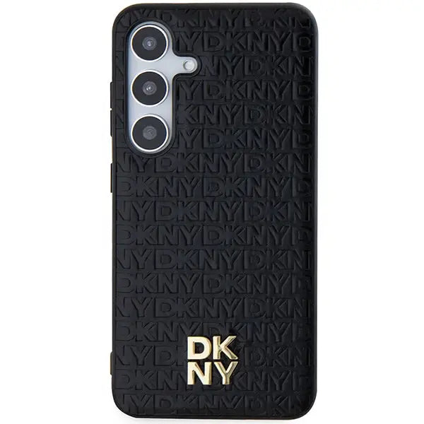 DKNY Leather Pattern Metal Logo MagSafe case for Samsung Galaxy S24 - black - Cell phone cases and covers<<<HurtelXML