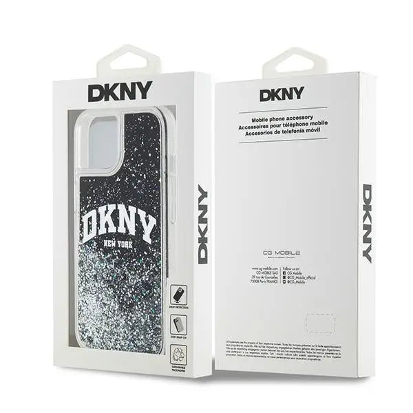 DKNY Liquid Glitter Big Logo iPhone 14/15/13 Case - Black - Cell phone cases and covers<<<HurtelXML
