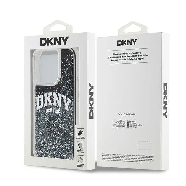 DKNY Liquid Glitter Big Logo iPhone 14 Pro Case - Black - Cell phone cases and covers<<<HurtelXML
