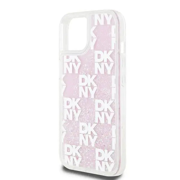 DKNY Liquid Glitter Multilogo case for iPhone 15 / 14 / 13 - pink - Cell phone cases and covers<<<HurtelXML