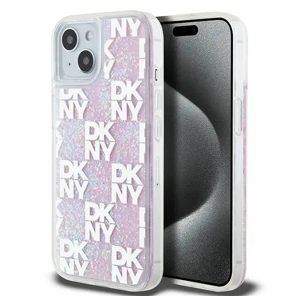 DKNY Liquid Glitter Multilogo case for iPhone 15 / 14 / 13 - pink - Cell phone cases and covers<<<HurtelXML
