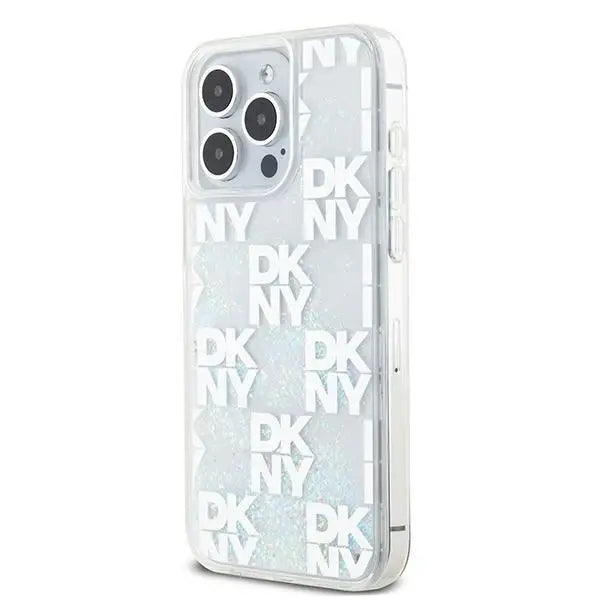 DKNY Liquid Glitter Multilogo case for iPhone 15 Pro Max - white - Cell phone cases and covers<<<HurtelXML