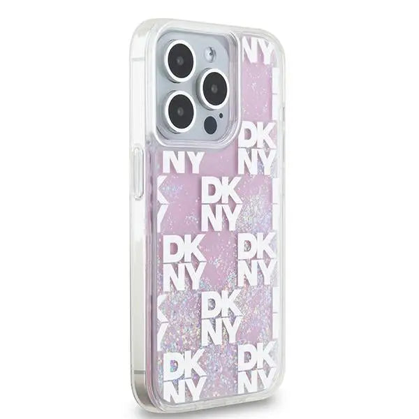 DKNY Liquid Glitter Multilogo case for iPhone 15 Pro - pink - Cell phone cases and covers<<<HurtelXML