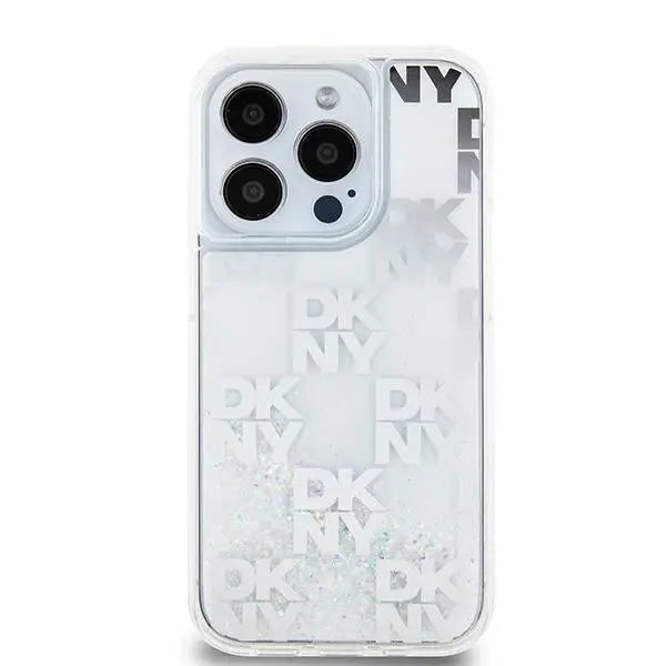 DKNY Liquid Glitter Multilogo case for iPhone 15 Pro - white - Cell phone cases and covers<<<HurtelXML