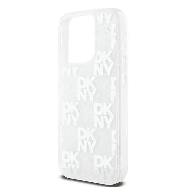 DKNY Liquid Glitter Multilogo case for iPhone 15 Pro - white - Cell phone cases and covers<<<HurtelXML