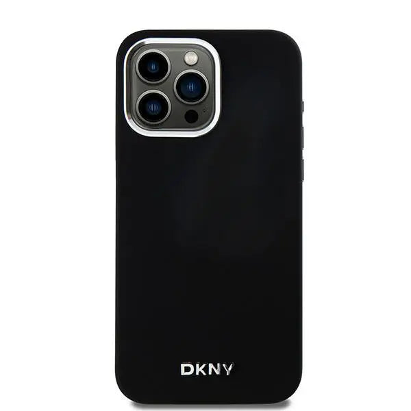 DKNY Liquid Silicone Small Metal Logo MagSafe Case for iPhone 14 Pro Max - Black - Cell phone cases