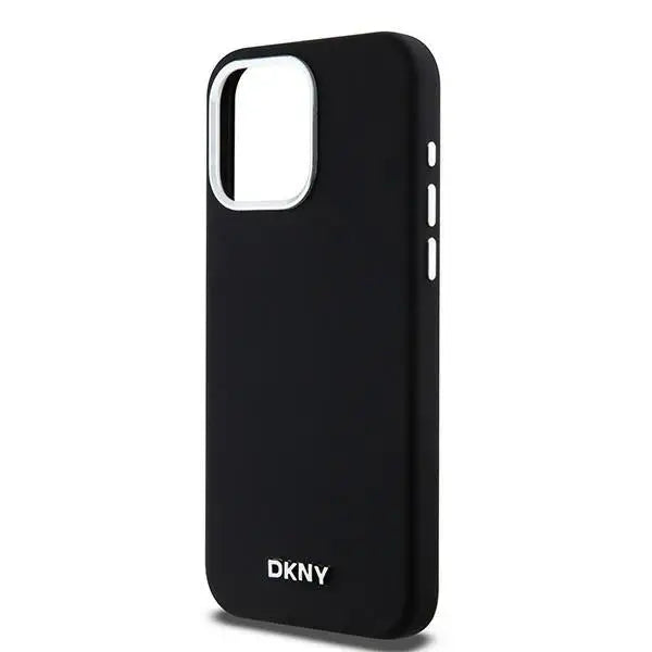 DKNY Liquid Silicone Small Metal Logo MagSafe Case for iPhone 14 Pro Max - Black - Cell phone cases
