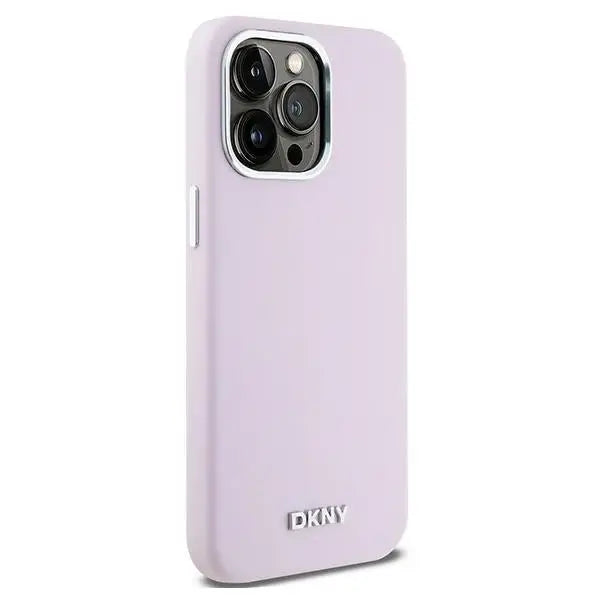 DKNY Liquid Silicone Small Metal Logo MagSafe case for iPhone 15 Pro Max - pink - Cell phone cases