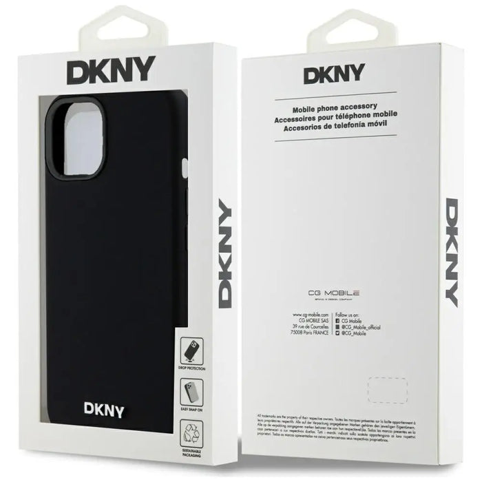 DKNY Liquid Silicone Small Metal Logo MagSafe Case for iPhone 14/15/13 - Black - Cell phone cases and covers<<<HurtelXML