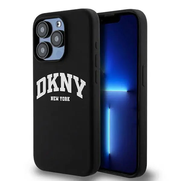 DKNY Liquid Silicone White Printed Logo MagSafe Case for iPhone 13 Pro / 13 - Black - Cell phone cases