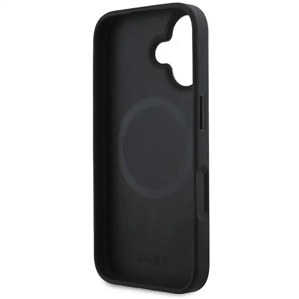 DKNY Plain Silver Logo MagSafe iPhone 16 Case - Black - Cell phone cases and covers<<<HurtelXML