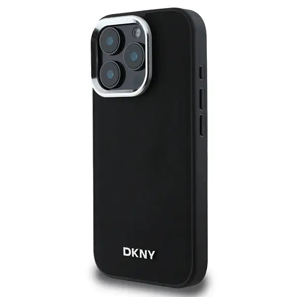 DKNY Plain Silver Logo MagSafe iPhone 16 Pro Case - Black - Cell phone cases and covers<<<HurtelXML