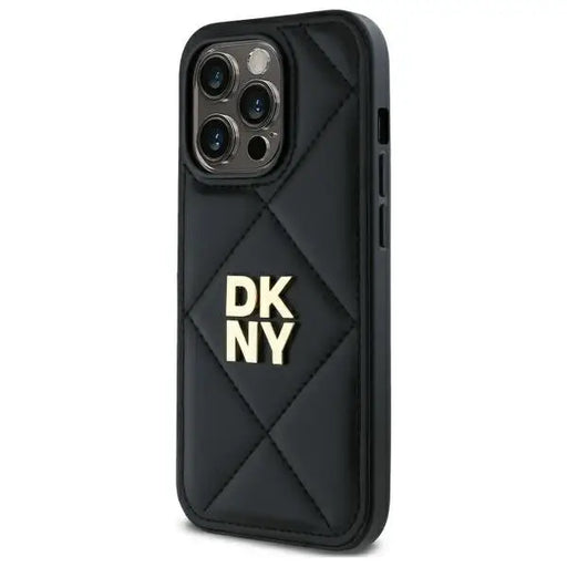DKNY Quilted Stack Logo iPhone 14 Pro Case - Black - Cell phone cases and covers<<<HurtelXML