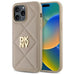 DKNY Quilted Stack Logo iPhone 14 Pro Max Case - Beige - Cell phone cases and covers<<<HurtelXML
