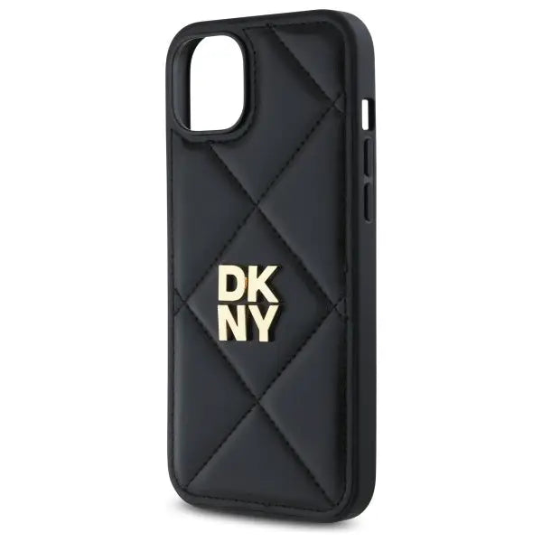 DKNY Quilted Stack Logo iPhone 15 Plus Case - Black - Cell phone cases and covers<<<HurtelXML