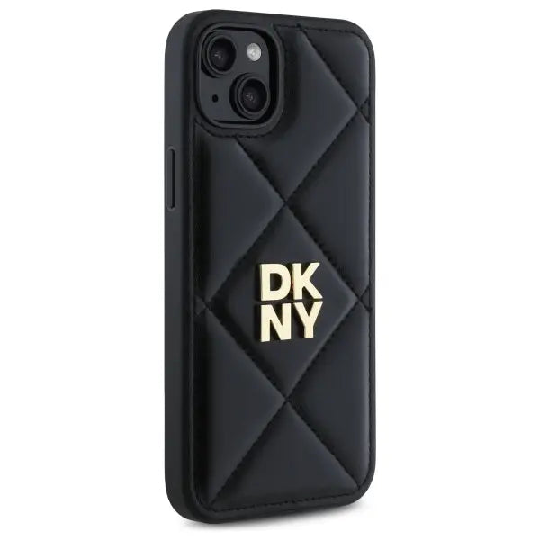 DKNY Quilted Stack Logo iPhone 15 Plus Case - Black - Cell phone cases and covers<<<HurtelXML