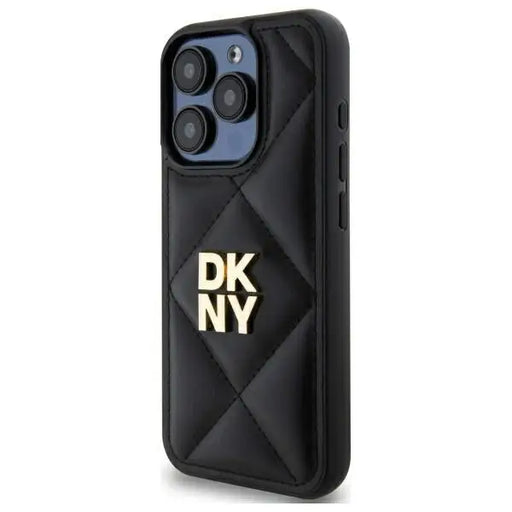 DKNY Quilted Stack Logo iPhone 15 Pro Case - Black - Cell phone cases and covers<<<HurtelXML