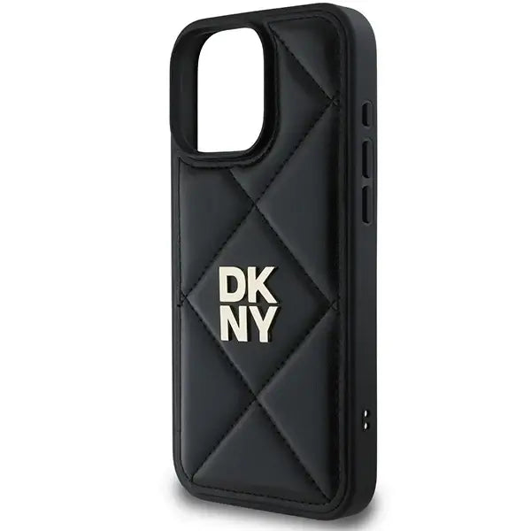 DKNY Quilted Stack Logo iPhone 16 Pro Max Case - Black - Cell phone cases and covers<<<HurtelXML