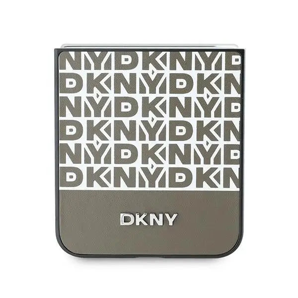 DKNY Repeat Pattern Bottom Stripe Case for Samsung Galaxy Z Flip 6 - Brown - Cell phone cases and covers<<<HurtelXML