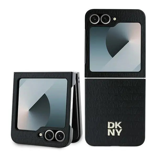 DKNY Repeat Pattern Stack Logo Case for Samsung Galaxy Z Flip6 - Black - Cell phone cases and covers<<<HurtelXML