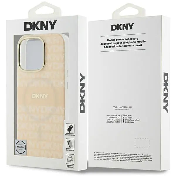 DKNY Repeat Texture Pattern & Stripe MagSafe iPhone 16 Pro Case - Pink - Cell phone cases and covers<<<HurtelXML