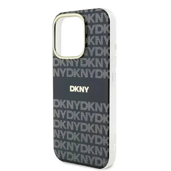 DKNY Repeat Texture Pattern With Stripe case for iPhone 16 Pro Max - black - Cell phone cases and covers<<<HurtelXML